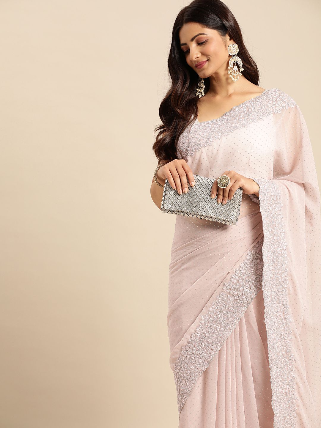 kasee Embellished Beads and Stones Saree - Distacart