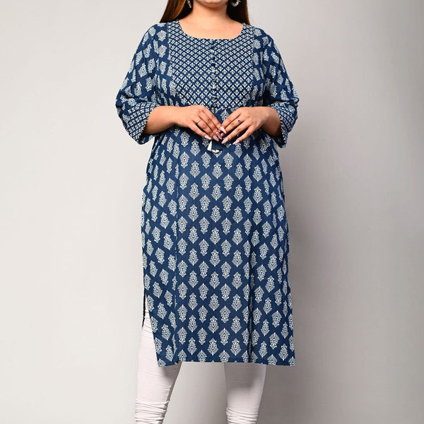 Swasti Women Blue Floral Printed Floral Kurta - Distacart