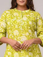 Thumbnail for Swasti Women Floral Printed Regular Sequinned Pure Cotton Kurta with Trousers & With Dupatta - Distacart