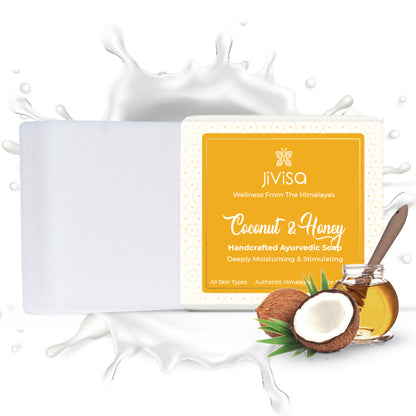 JiViSa Coconut & Honey Handcrafted Ayurvedic Soap - Distacart