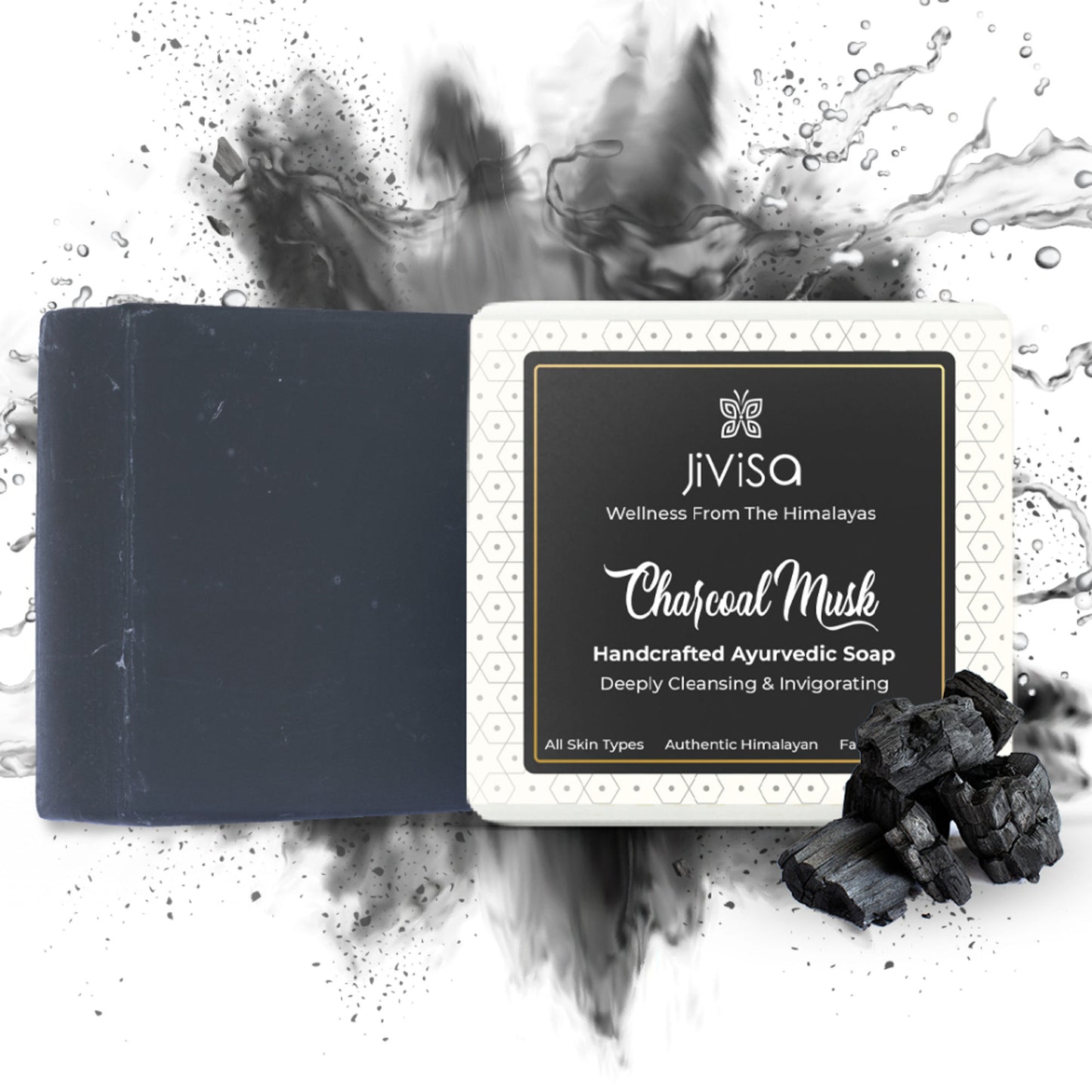 JiViSa Charcoal Musk Handcraft Ayurvedic Soap - Distacart