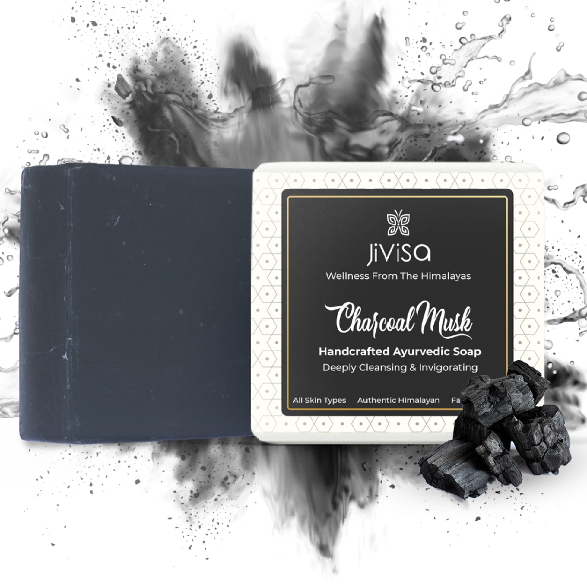 JiViSa Charcoal Musk Handcraft Ayurvedic Soap - Distacart