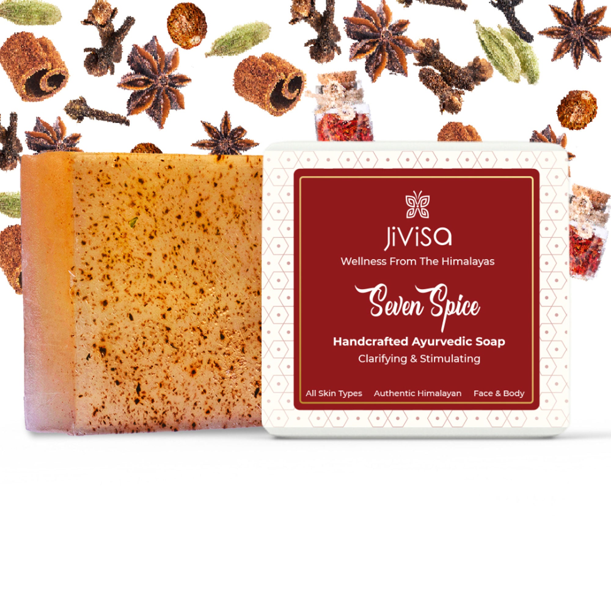 JiViSa Seven Spice Handcrafted Ayurvedic Soap - Distacart