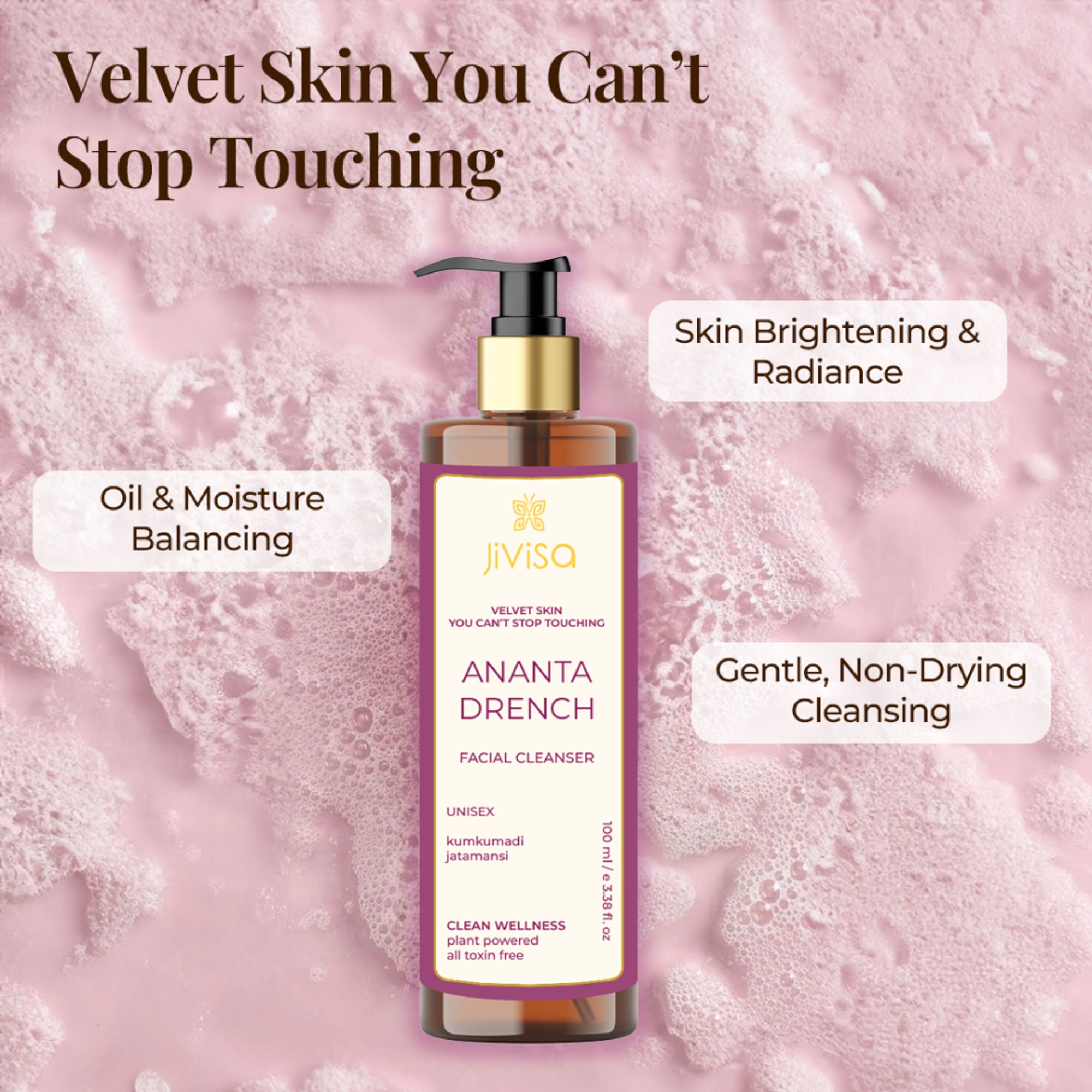 JiViSa Velvet Skin Ananta Facial Cleanser - Distacart