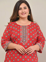 Thumbnail for Swasti Plus Size Ethnic Motifs Printed Gotta Patti Pure Cotton Kurta - Distacart