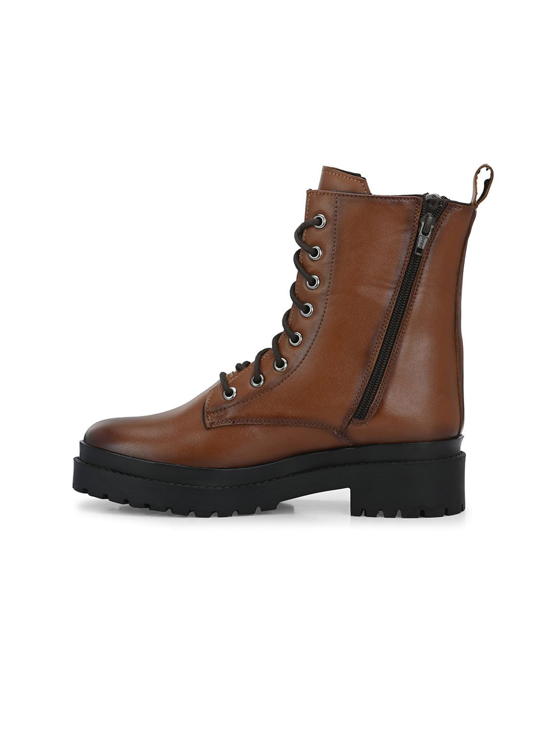 Delize Women Mid Top Vegan Leather Platform-Heeled Regular Boots