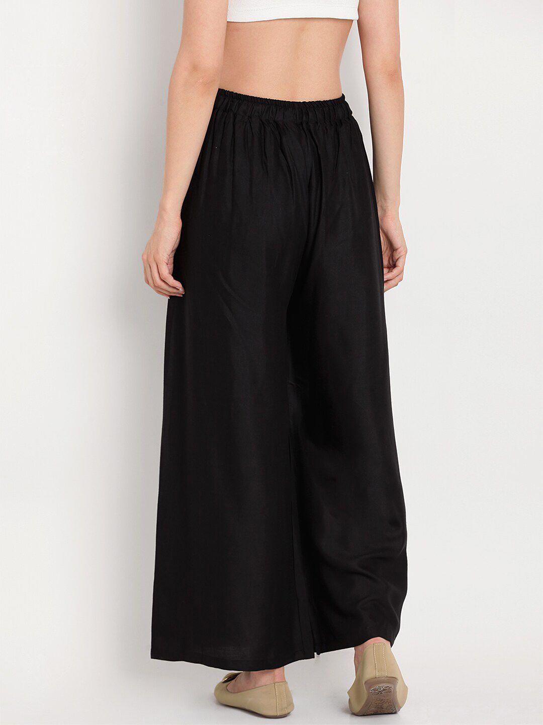 TAG 7 Women Black & Grey Set of 2 Flared Ethnic Palazzos