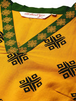 Thumbnail for All About You Women Mustard Yellow Ethnic Motifs Printed Kurta with Green Printed Trousers - Distacart