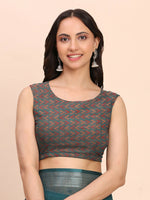 Thumbnail for Astita Linen Cotton Teal Blue Saree