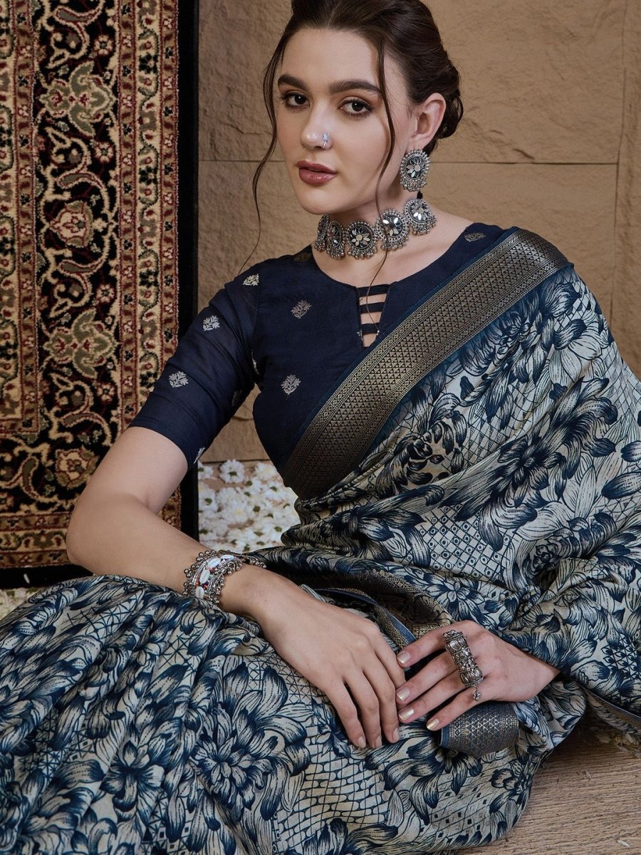 Anouk Ethnic Motifs Zari Silk Blend Sungudi Saree