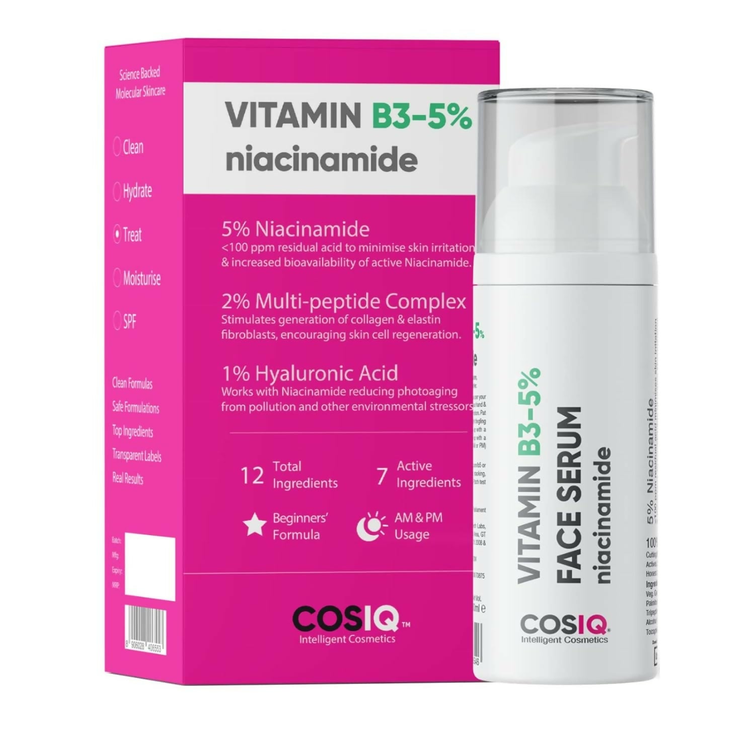 Cos-IQ Niacinamide Vitamin B3-5% Face Serum for Ultra Sensitive Skin - Distacart