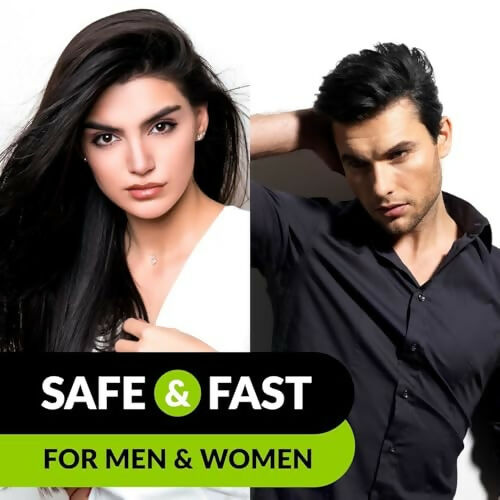 VCare Super Eazzy Hair Color Shampoo for Women and Men - Natural Black