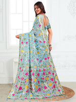 Thumbnail for Astita Linen Cotton Sky Blue Saree