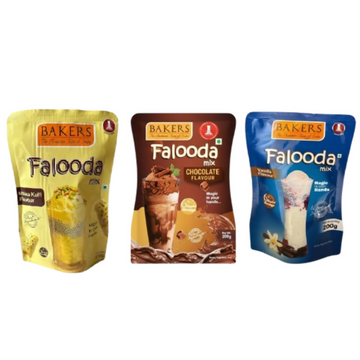 BAKERS Flavour Chocolate, Kulfi and Vanilla Falooda Mix Powder - Dista