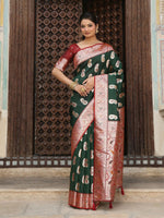 Thumbnail for Astita Green Silk Saree