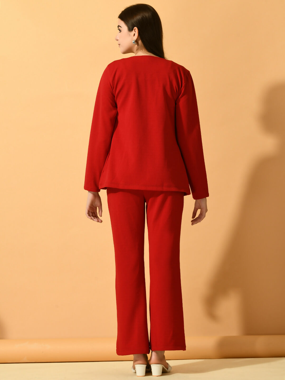 Myshka Women's Red Solid Solid Jacket - Distacart
