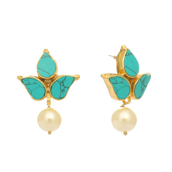 Nuyug 22K Gold Plated Cerulean Studs