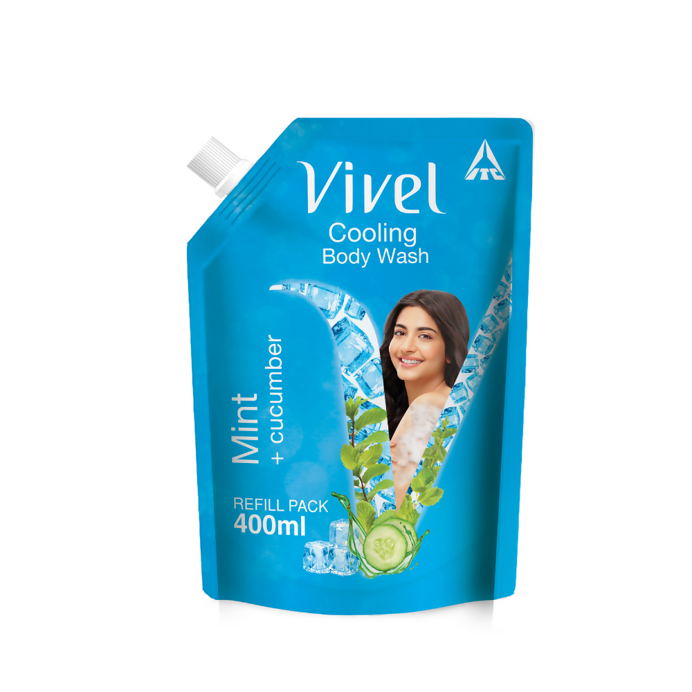 Vivel Cooling Body Wash Mint & Cucumber Moisturizing Shower Gel Supersaver Refill Pouch - Distacart