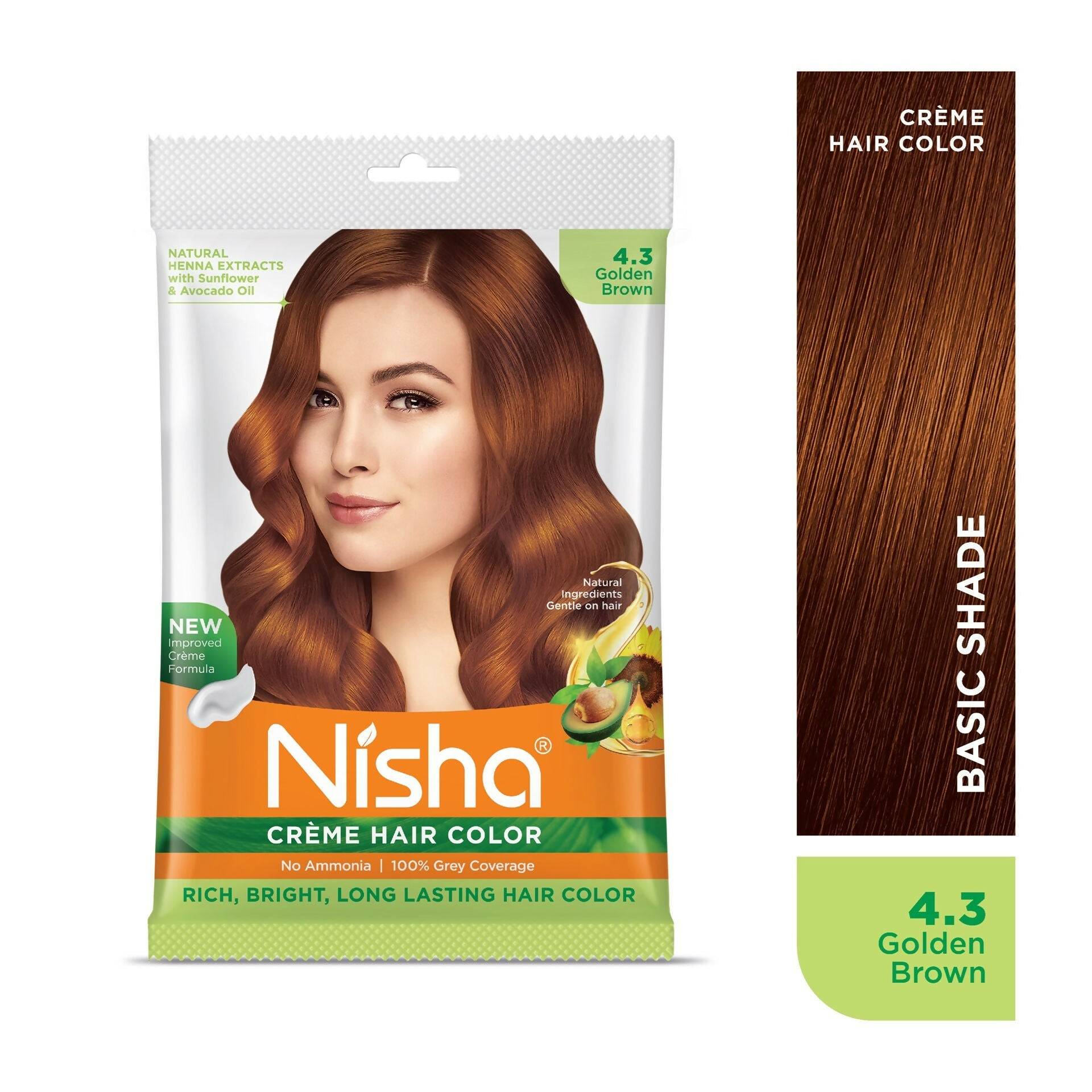 Nisha Creme Hair Color for Women - Golden Brown - Distacart