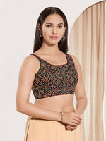 Thumbnail for Joban Fashion Black Cotton Padded Blouse With Square Neck Sleeveless - Distacart