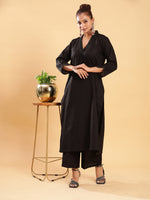 Thumbnail for BohoJazz Classic Signature Hand-Embroidered Kurta Pant - Black