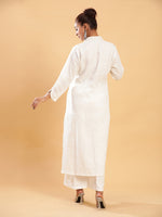 Thumbnail for BohoJazz Classic Signature Hand-Embroidered Kurta Pant - White