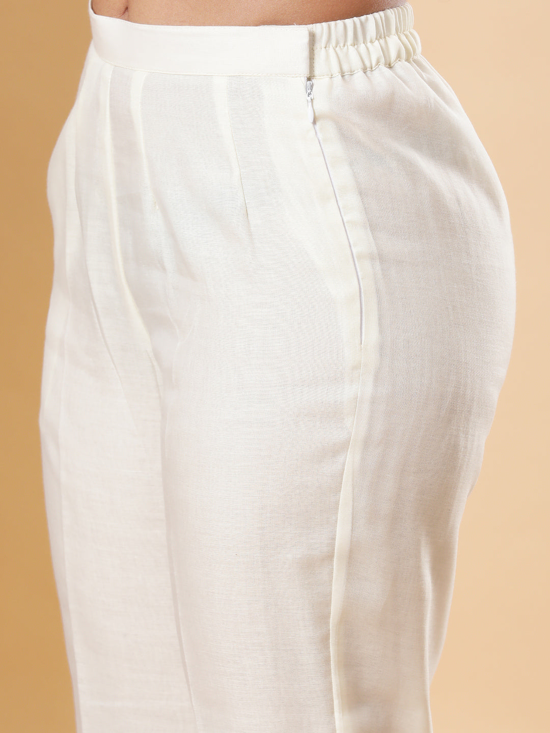 BohoJazz Nazm Embroidered Kurta Pants with Dupatta - Ivory