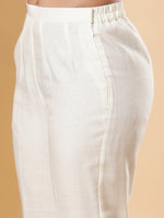 Thumbnail for BohoJazz Nazm Embroidered Kurta Pants with Dupatta - Ivory