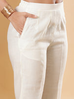 Thumbnail for BohoJazz Nazm Embroidered Kurta Pants with Dupatta - Ivory