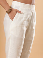 Thumbnail for BohoJazz Sunehri Embroidered Kurta Pants with Dupatta - Ivory