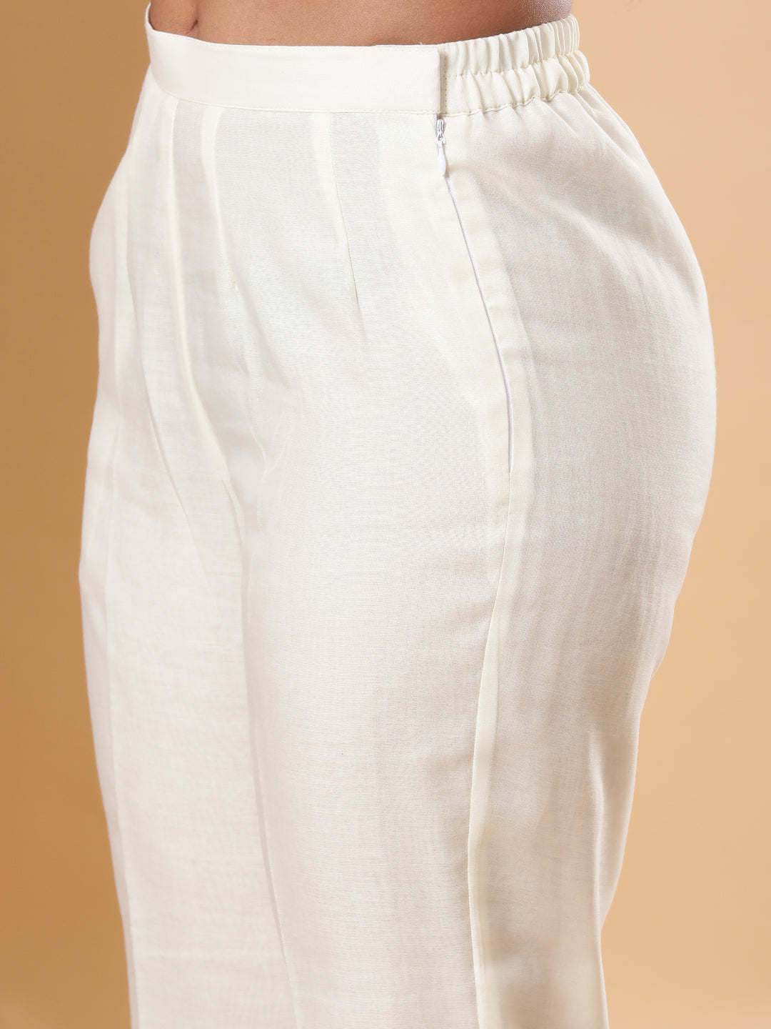 BohoJazz Sunehri Embroidered Kurta Pants with Dupatta - Ivory