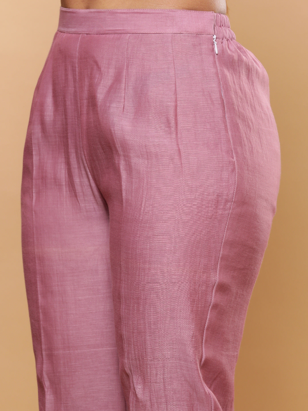 BohoJazz Nazm Embroidered Kurta Pants with Dupatta - Mauve