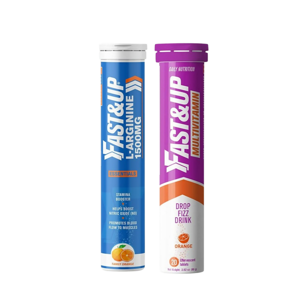 Fast&Up L-Arginine Essentials 1500 Mg & Vitalize Multivitamin Tablets - Orange Flavor - Distacart