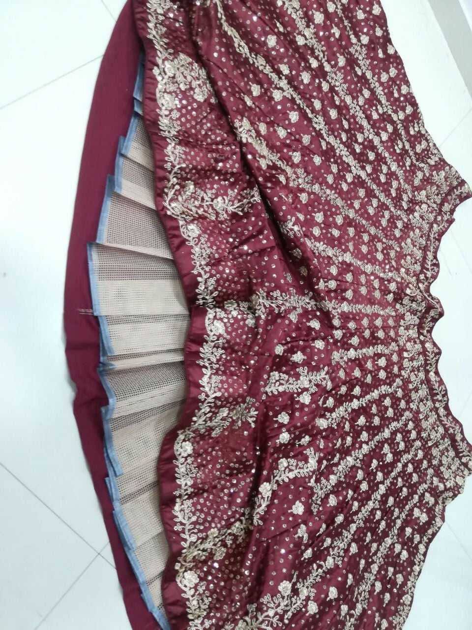 Jyoti Fashion Classy Maroon Silk 3MM Sequins with Thread & Coding Embroidery Lehenga Choli with Dupatta - Distacart