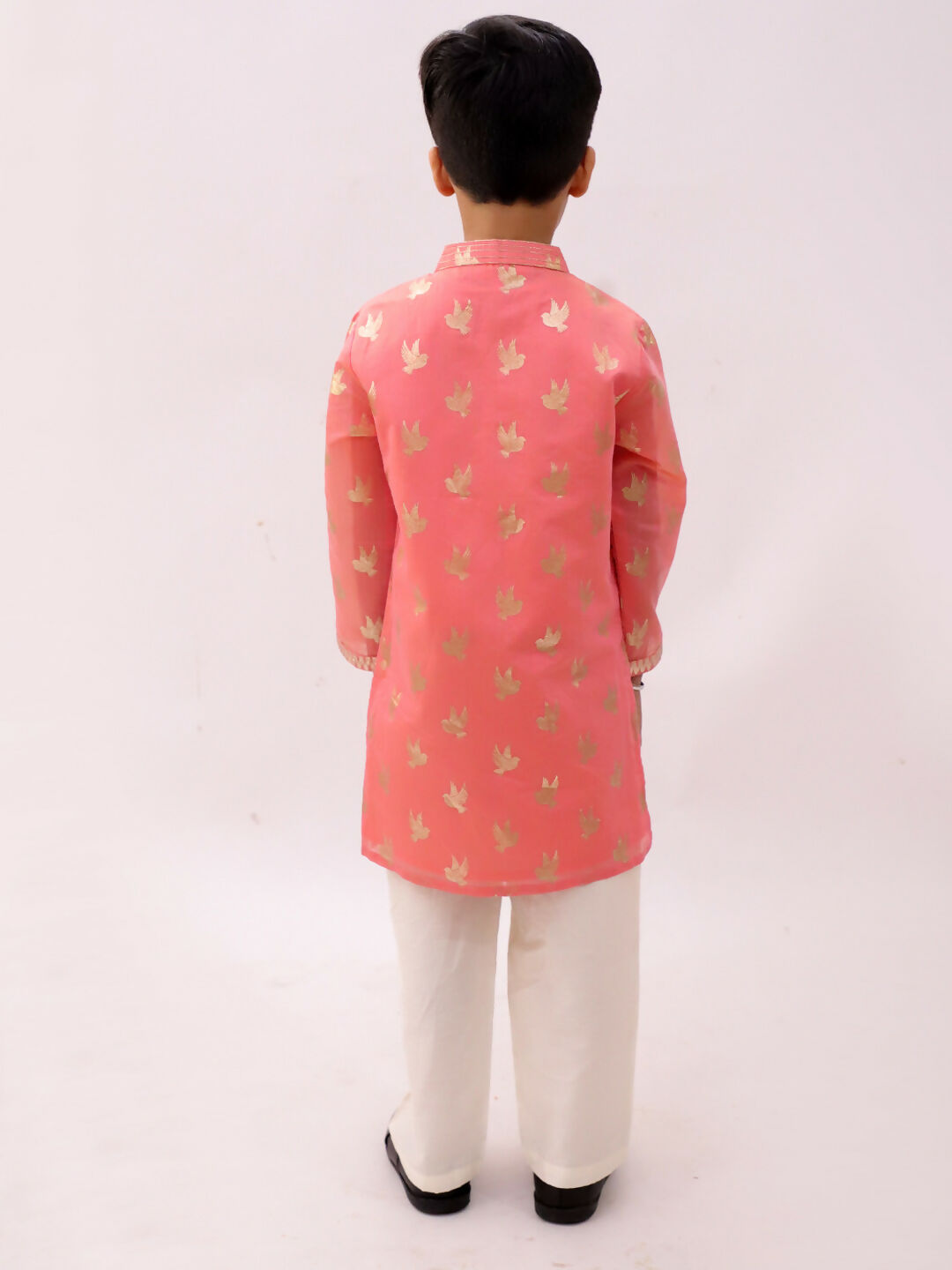 Lil Drama Mishti Peach Kurta Pyjama Set For Boys