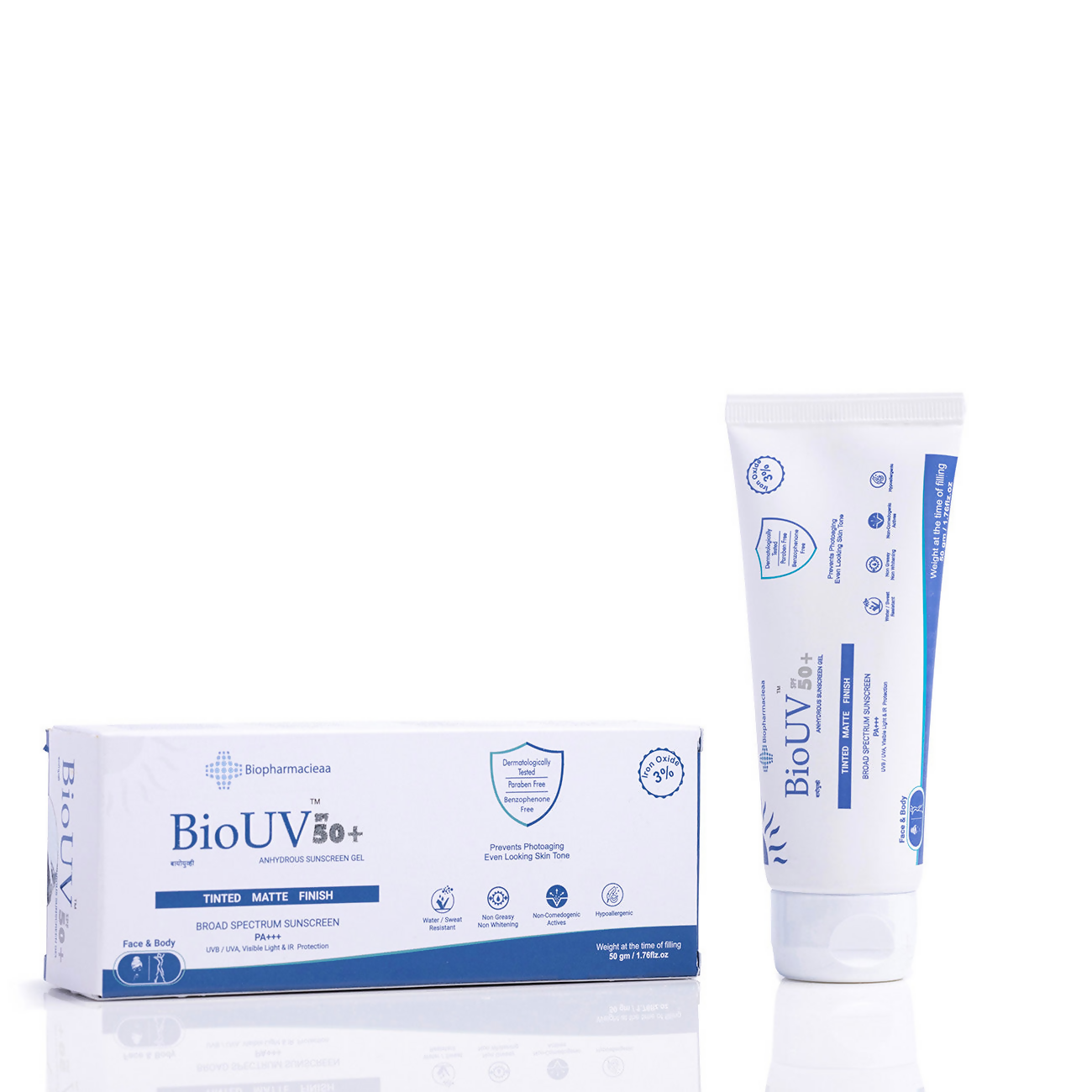 Bio UV 50+ (Tinted & Matte) Sunscreen Gel SPF 50+ PA+++ - Distacart