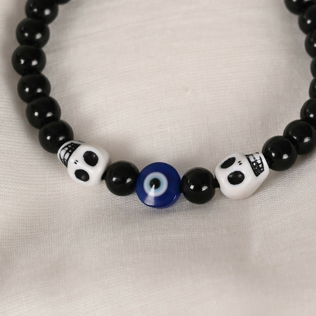 NVR Men & Women Black Evil Eye Adjustable Bracelet - Distacart