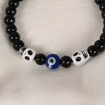 Thumbnail for NVR Men & Women Black Evil Eye Adjustable Bracelet - Distacart