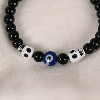 NVR Men & Women Black Evil Eye Adjustable Bracelet - Distacart