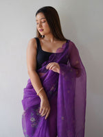 Thumbnail for Anouk Floral Printed Organza Saree