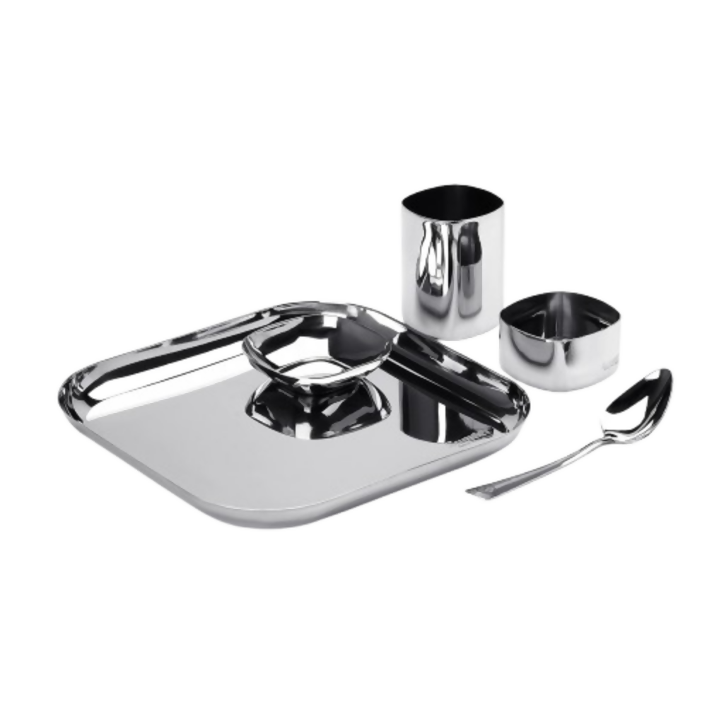 Sumeet Square Stainless Steel Heavy Gauge Mirror Finish Dinner Set - Dista