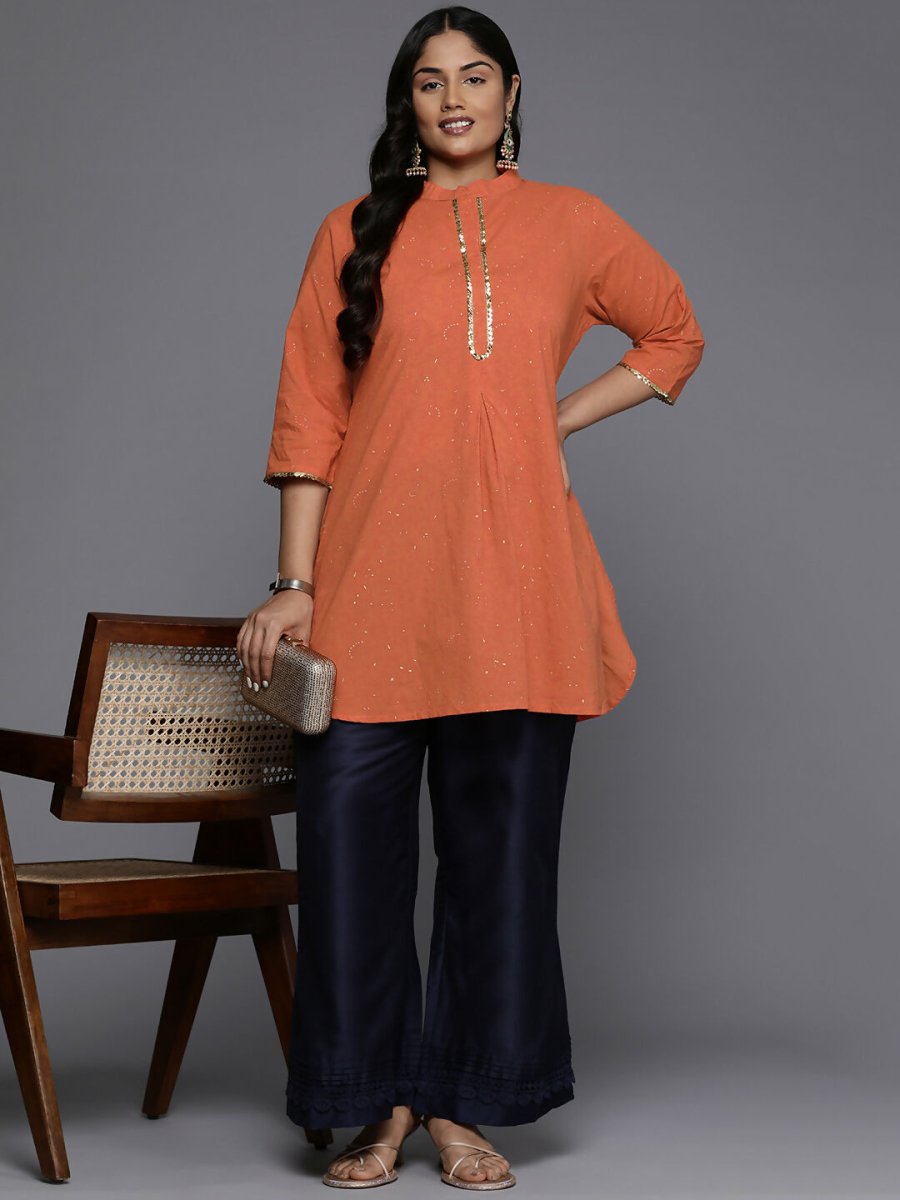 Ahalyaa Women's Traditional wear Tunic - Orange - Distacart
