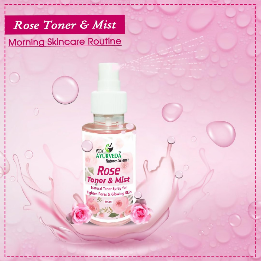 VedicAyurveda Rose Toner & Mist Steam Distilled Rose Water - Dista
