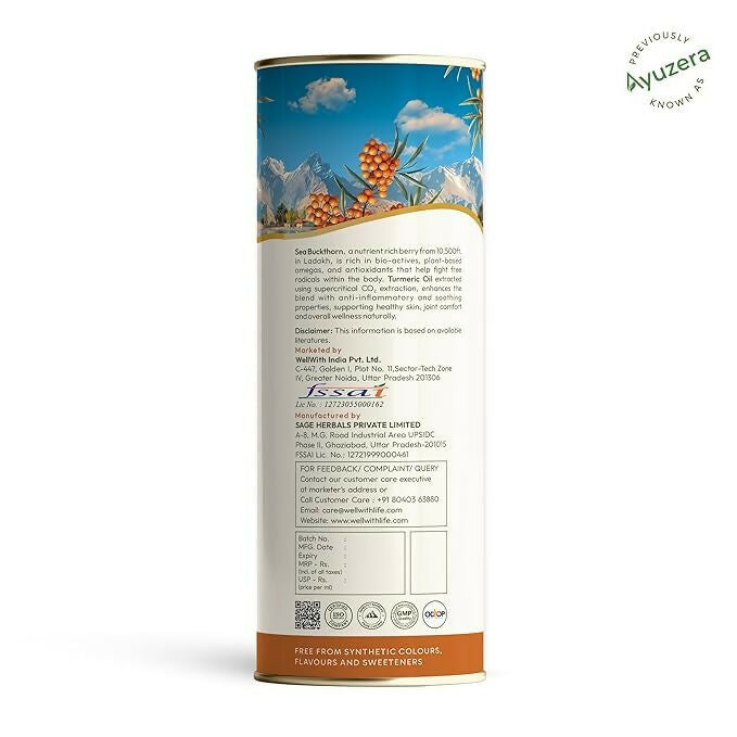 Wellwith Sea Buckthorn with Turmeric Curcumin Oil Juice - Distacart