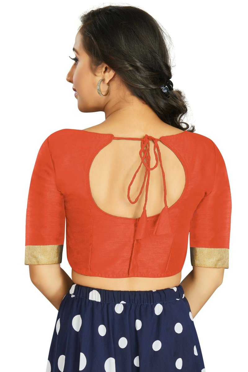 Aastha Fashion Women's Orange Art Silk Designer Traditional Readymade Blouse - Distacart