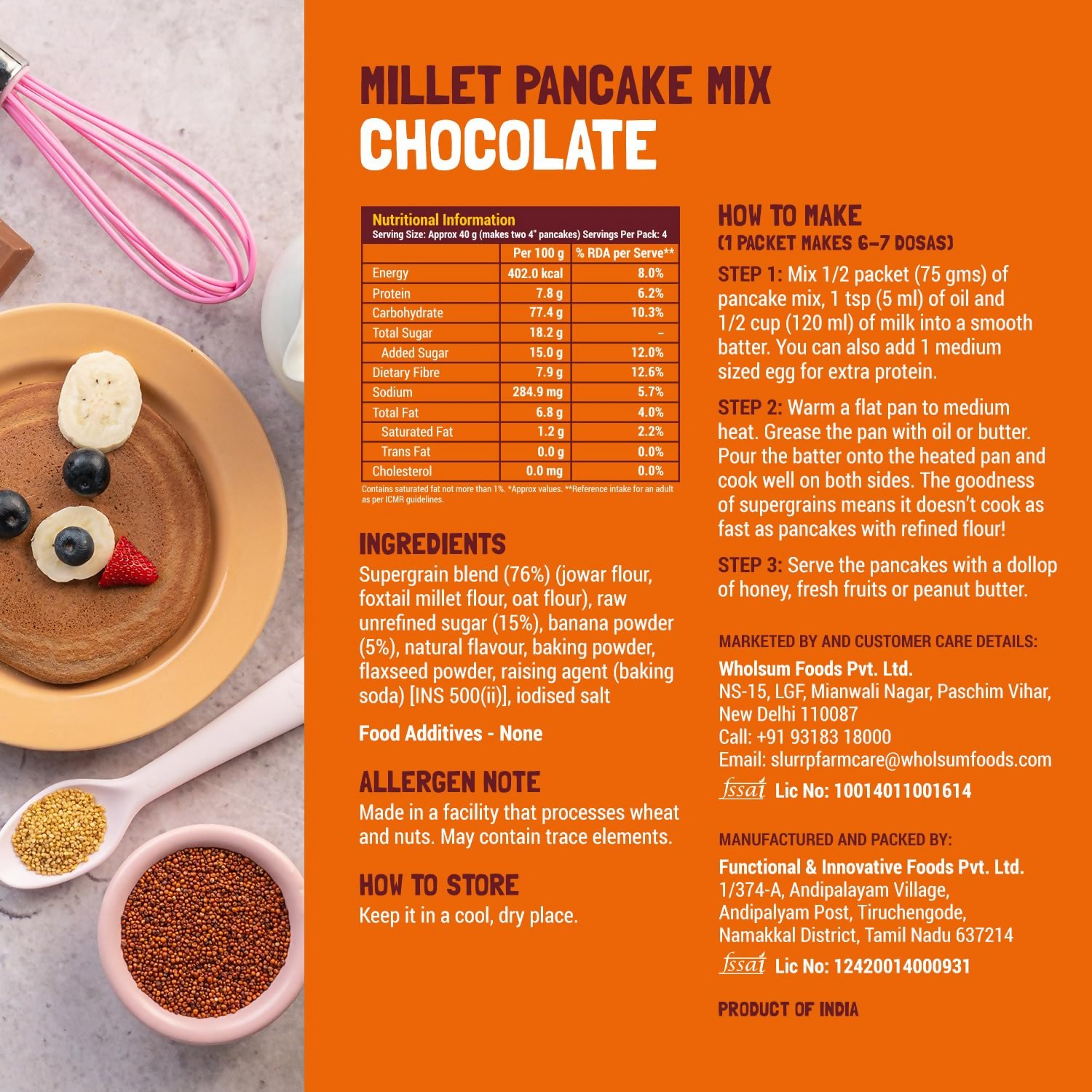Slurrp Farm Millet Pancake Mix Combo Blueberry & Classic