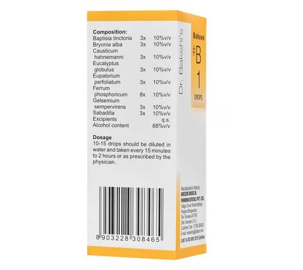 Bakson's Homeopathy B1 Drops - Distacart