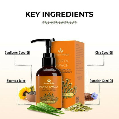 Avimee Herbal Soorya Kawach SPF 50 PA++++ De-Tan Sunscreen Lotion - Distacart