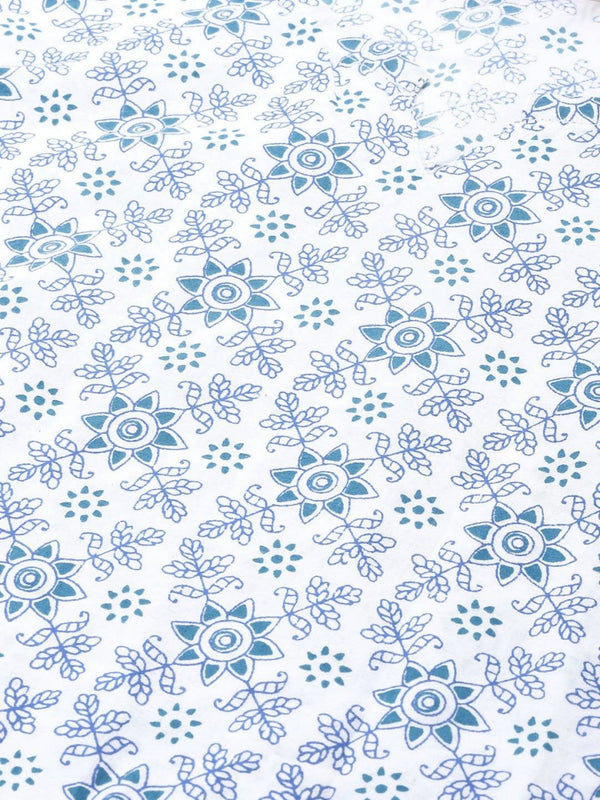 Anubhutee White & Blue Pure Cotton Printed Night suit - Distacart
