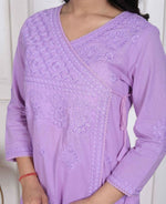 Thumbnail for Miravan Womens Lavender Angrakha Kurta Set - Distacart